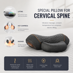Neck Massager Pillow with Heat – 3-in-1 Cervical Traction, Vibration & Thermal Therapy for Neck Pain, Memory Foam Support, Home Office
