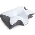 Cervical Memory Foam Pillow for Neck Pain – Contour Ergonomic Support, Dual Height, Side & Back Sleeper, Shoulder Relief
