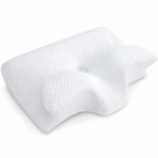 Cervical Memory Foam Pillow for Neck Pain – Contour Ergonomic Support, Dual Height, Side & Back Sleeper, Shoulder Relief