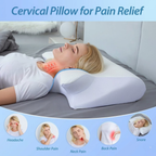 Cervical Memory Foam Pillow for Neck Pain – Contour Ergonomic Support, Dual Height, Side & Back Sleeper, Shoulder Relief