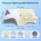 Cervical Memory Foam Pillow for Neck Pain – Contour Ergonomic Support, Dual Height, Side & Back Sleeper, Shoulder Relief