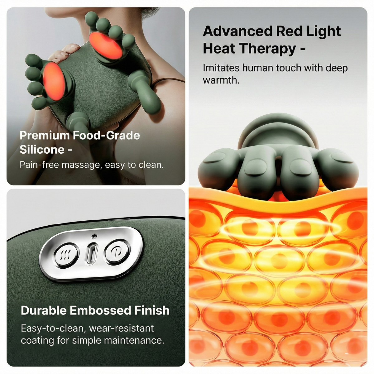 Cordless Neck Shoulder Massager – 3D Kneading Head, Brushless Motor, Deep Tissue Back Relief , Rechargeable Handheld Massage Device