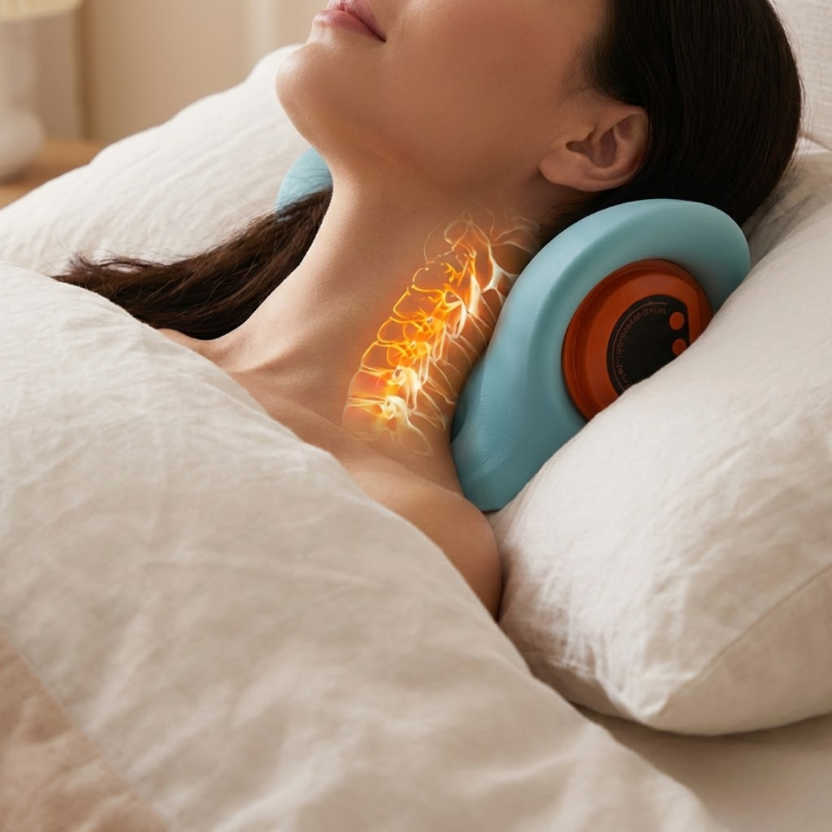 Red Light Therapy Massager with EMS & Heat – Infrared Pulse Massager for Neck Back Waist Legs , USB Portable Muscle Relaxation Device