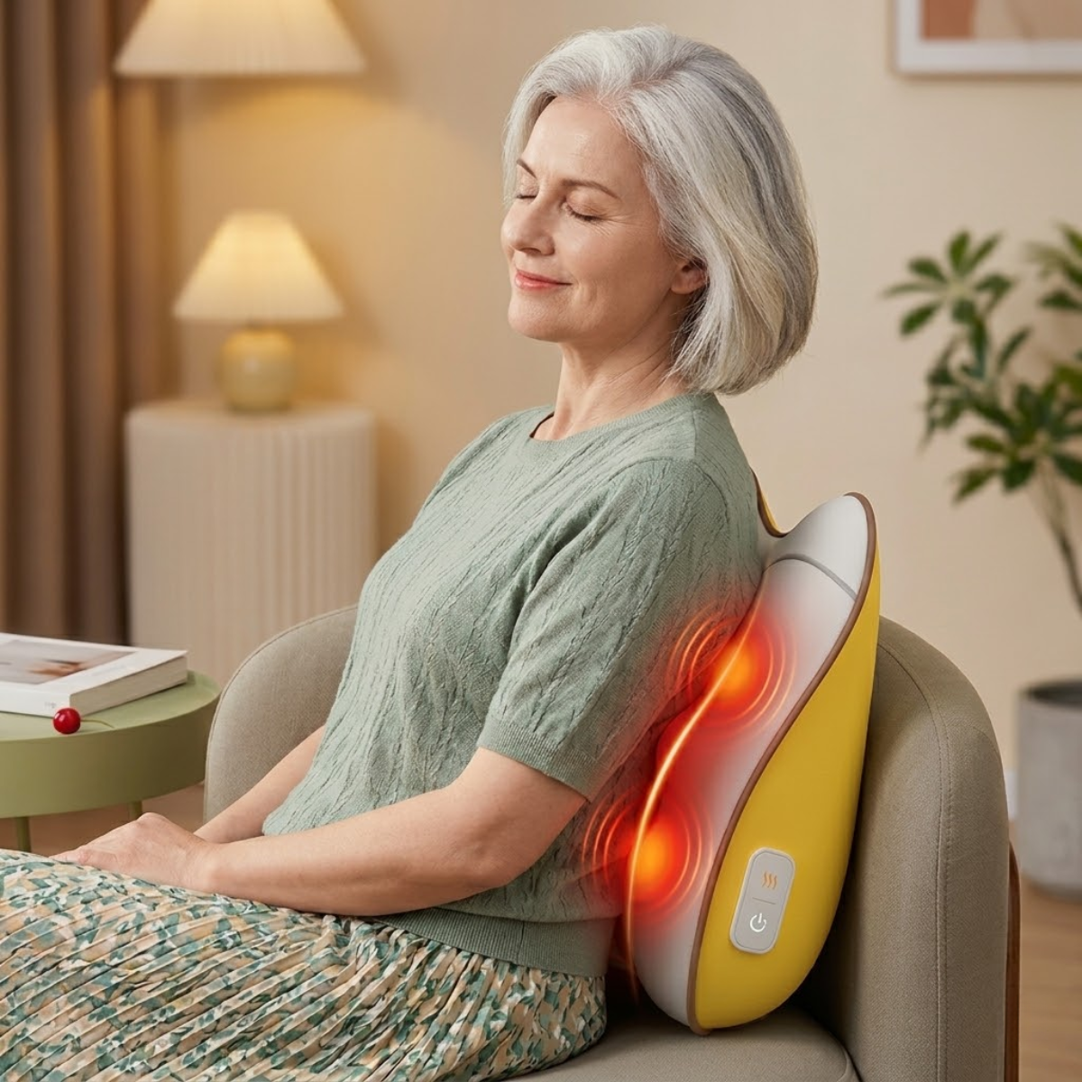 Waist & Back Massager Belt with Infrared Heat – 8 Heads, Kneading, Tapping & Acupressure, 4 Techniques, Vibration Wrap