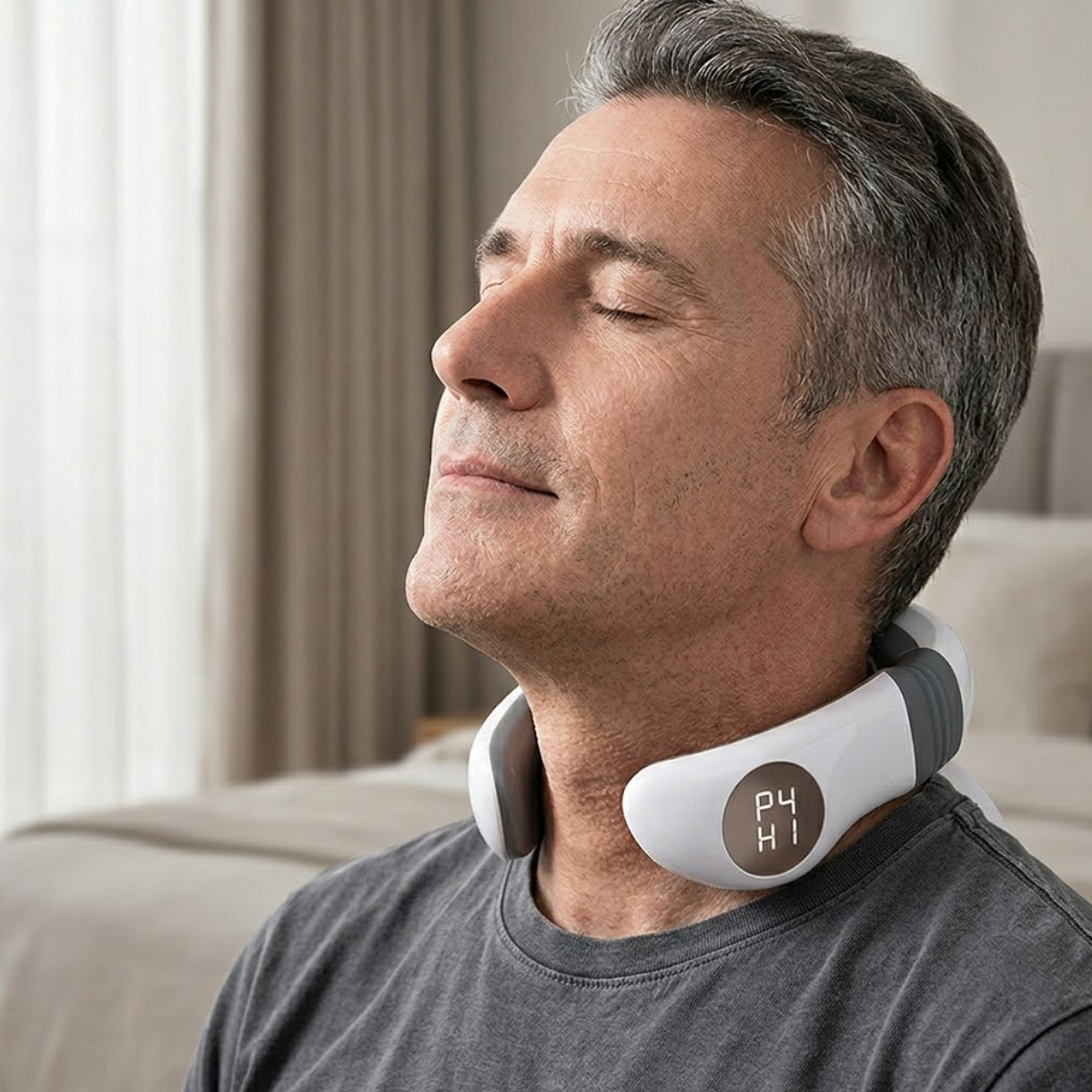 Portable Neck Massager with Adjustable Heat – Foldable Neck Wrap, Multi-Mode Shoulder Relief , USB Desk & Travel Massager, Lightweight