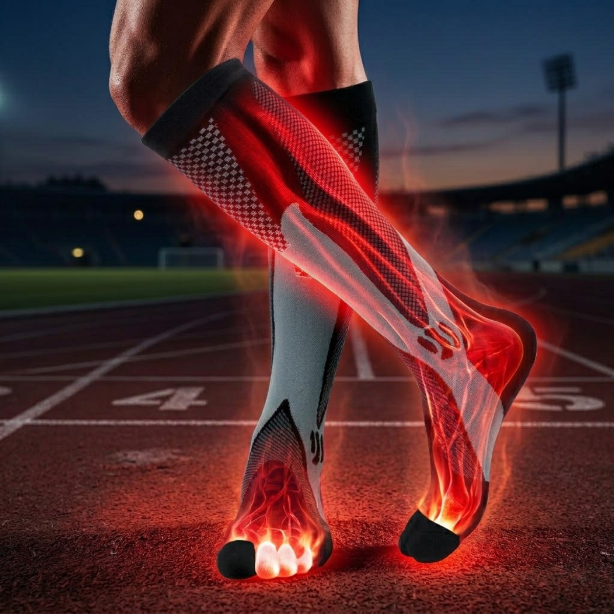 Compression Socks for Varicose Veins & Swollen Legs – Flight, Running, Nursing, Diabetic, Oedema Support, Men & Women Leg Circulation Stockings for Travel & Sport