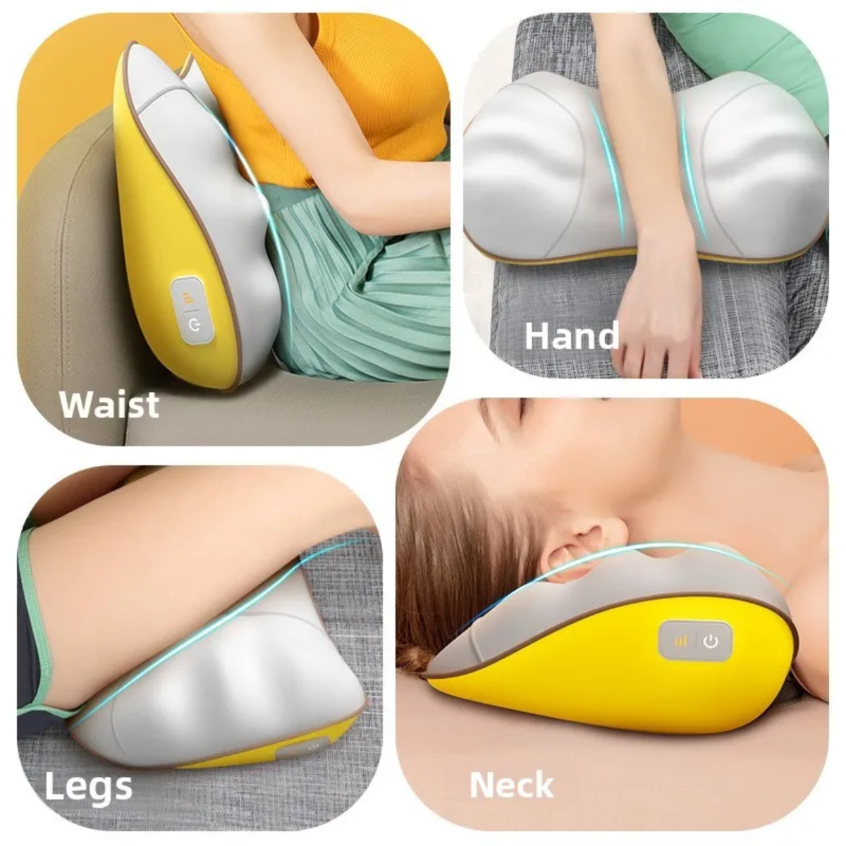 Waist & Back Massager Belt with Infrared Heat – 8 Heads, Kneading, Tapping & Acupressure, 4 Techniques , Full Body Vibration Wrap for Hips Legs Feet Home & Car