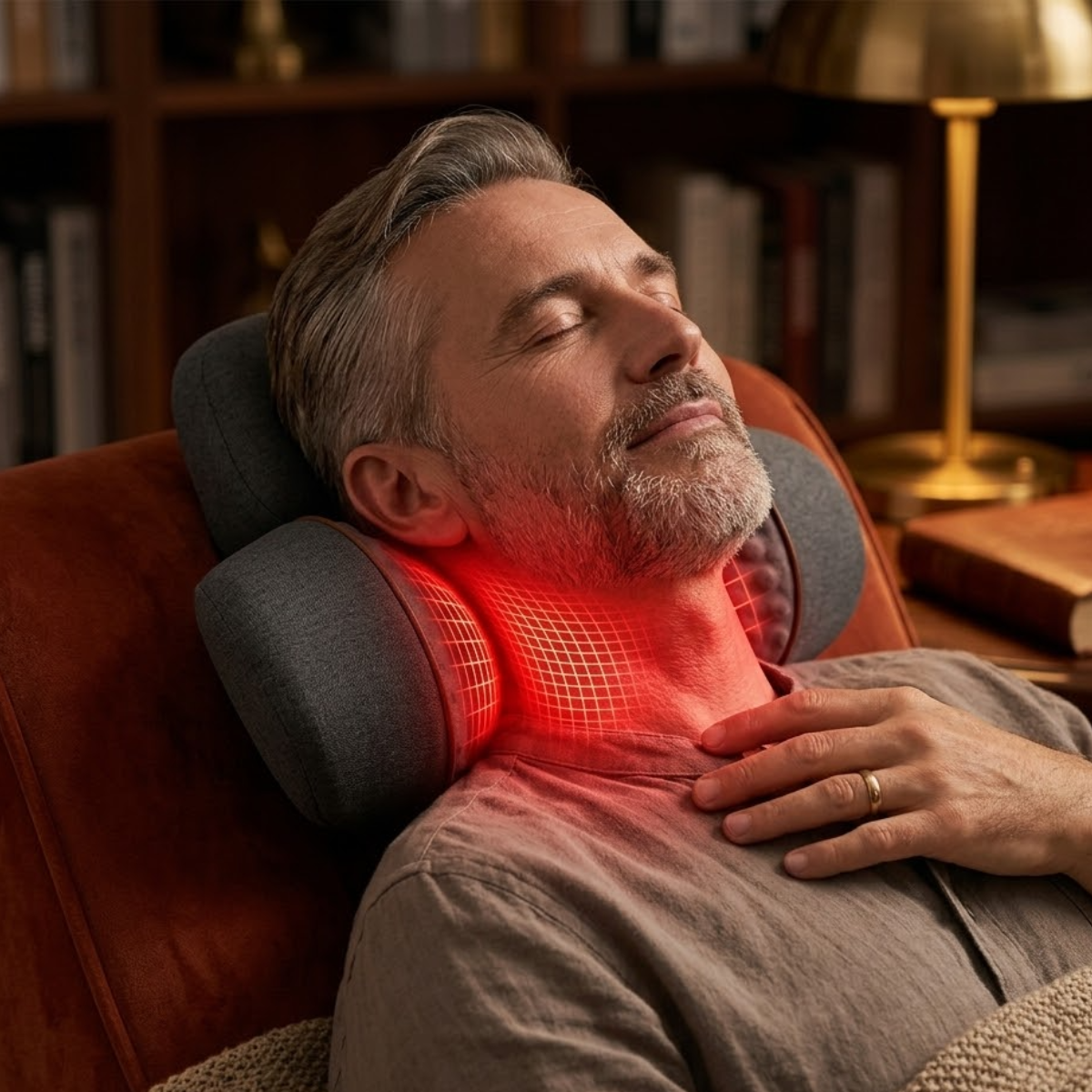 Neck Massager Pillow with Heat – 3-in-1 Cervical Traction, Vibration & Thermal Therapy for Neck Pain, Memory Foam Support, Home Office