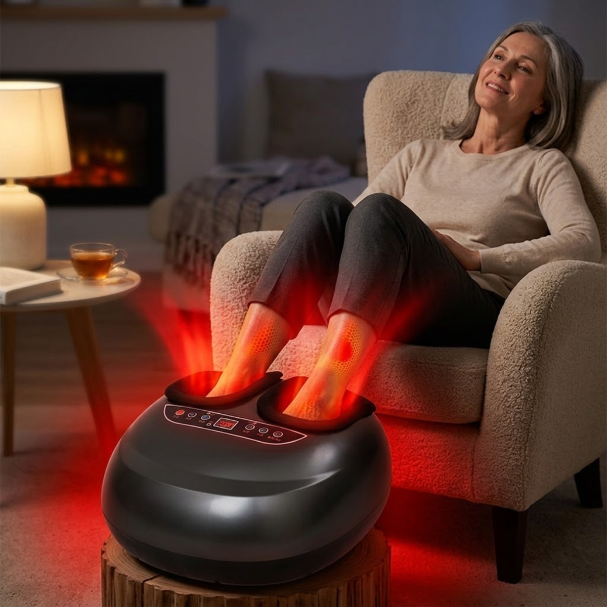 Foot & Legs Massager with Heat and Air Compression – Full Leg Coverage Kneading & Vibration, 6 Modes, Adjustable Intensity, Remote Control