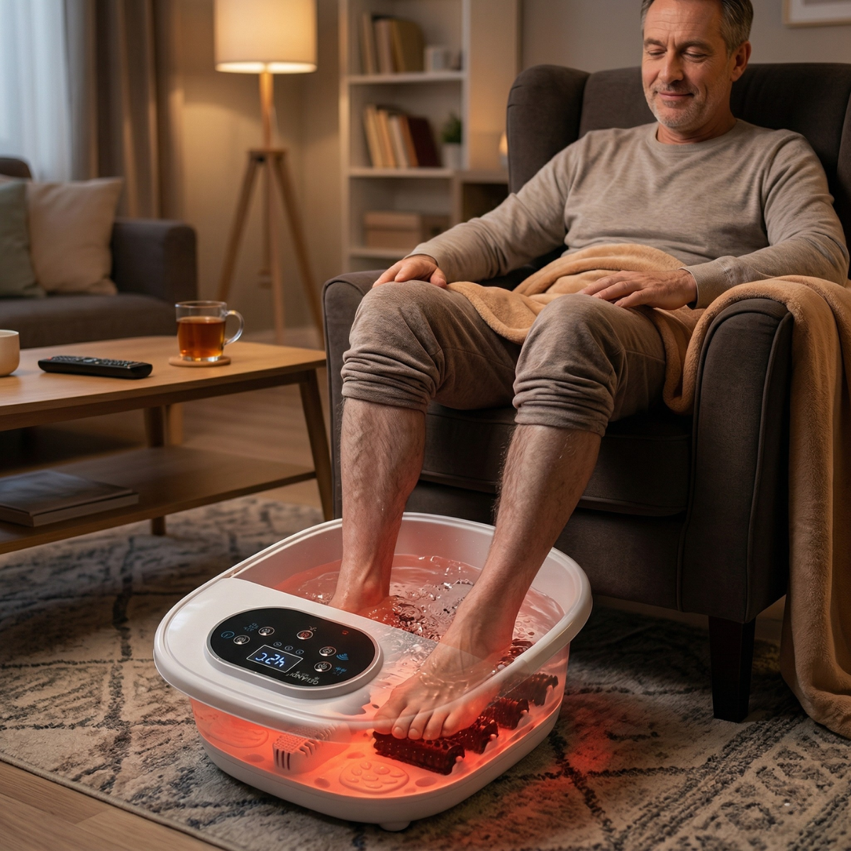 Electric Foot Spa Bath with Heat & Massage – Bubble Rollers, Deep Basin, Temperature Control