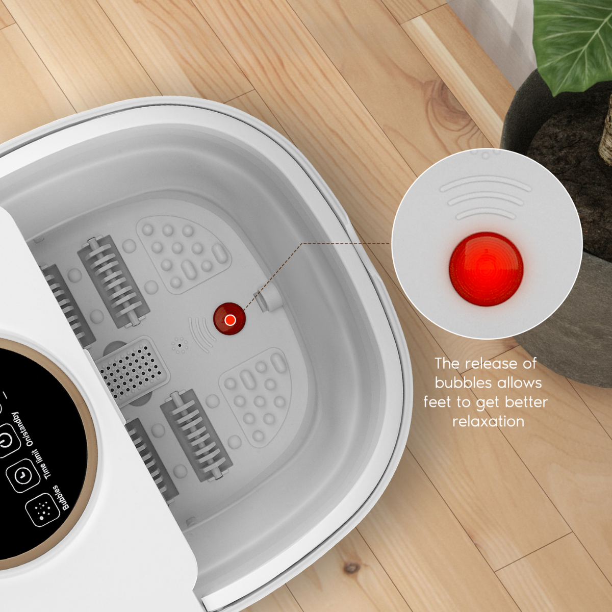 Electric Foot Spa Bath with Heat & Massage – Bubble Rollers, Deep Basin, Temperature Control